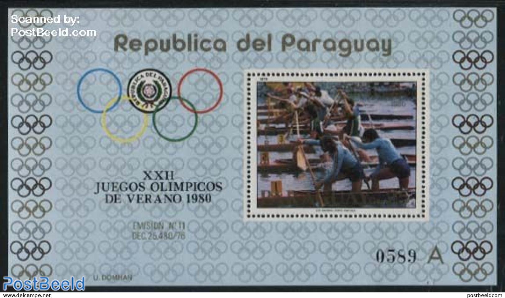 Paraguay 1979 Olympic Games S/s, Mint NH, Sport - Kayaks & Rowing - Olympic Games - Rowing