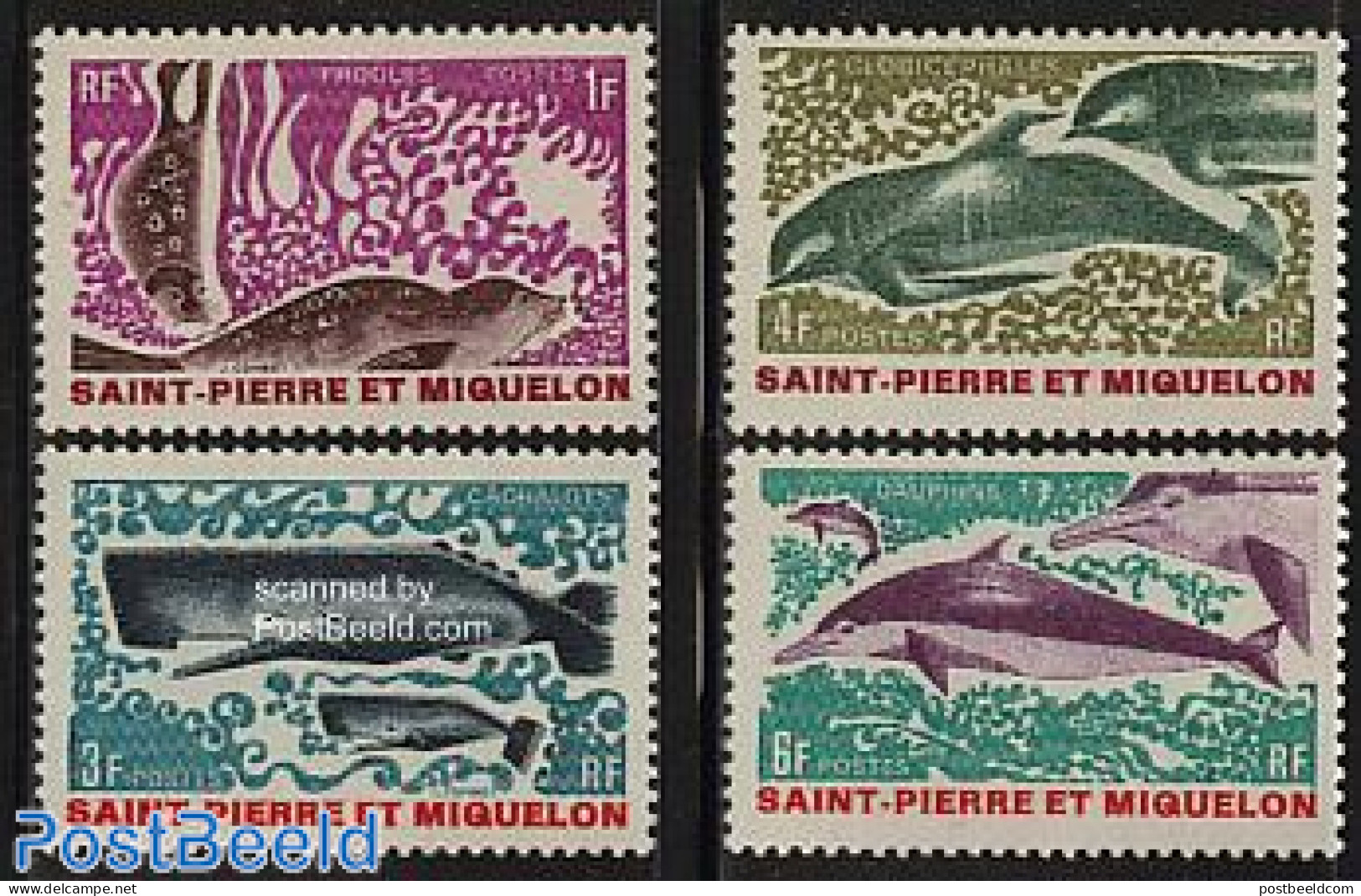 Saint Pierre And Miquelon 1969 Sea Mammals 4v, Mint NH, Nature - Sea Mammals - Andere & Zonder Classificatie