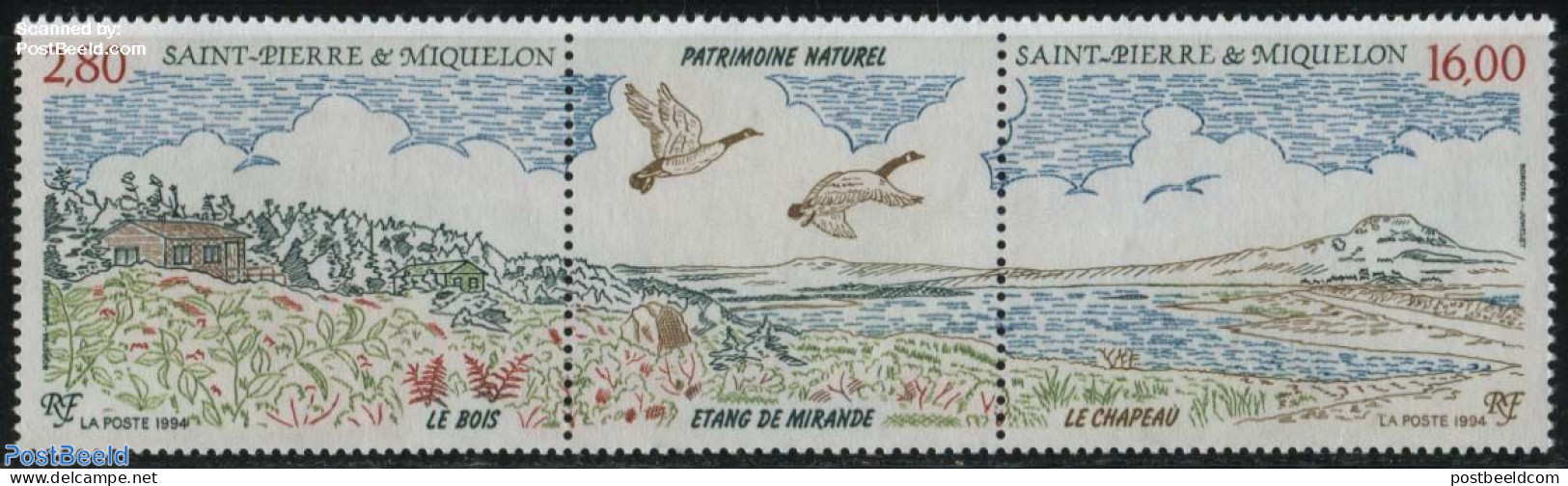 Saint Pierre And Miquelon 1994 Nature Conservation 2v+tab [:T:], Mint NH, Nature - Birds - Ducks - Andere & Zonder Classificatie