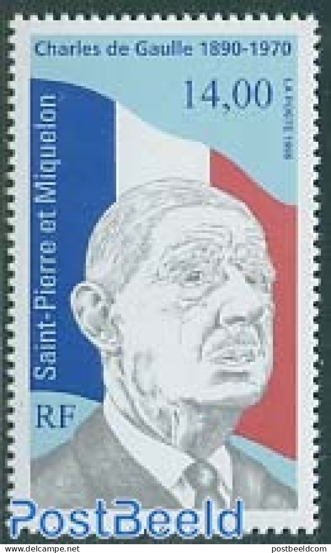 Saint Pierre And Miquelon 1995 Charles De Gaulle 1v, Mint NH, History - Politicians - Andere & Zonder Classificatie