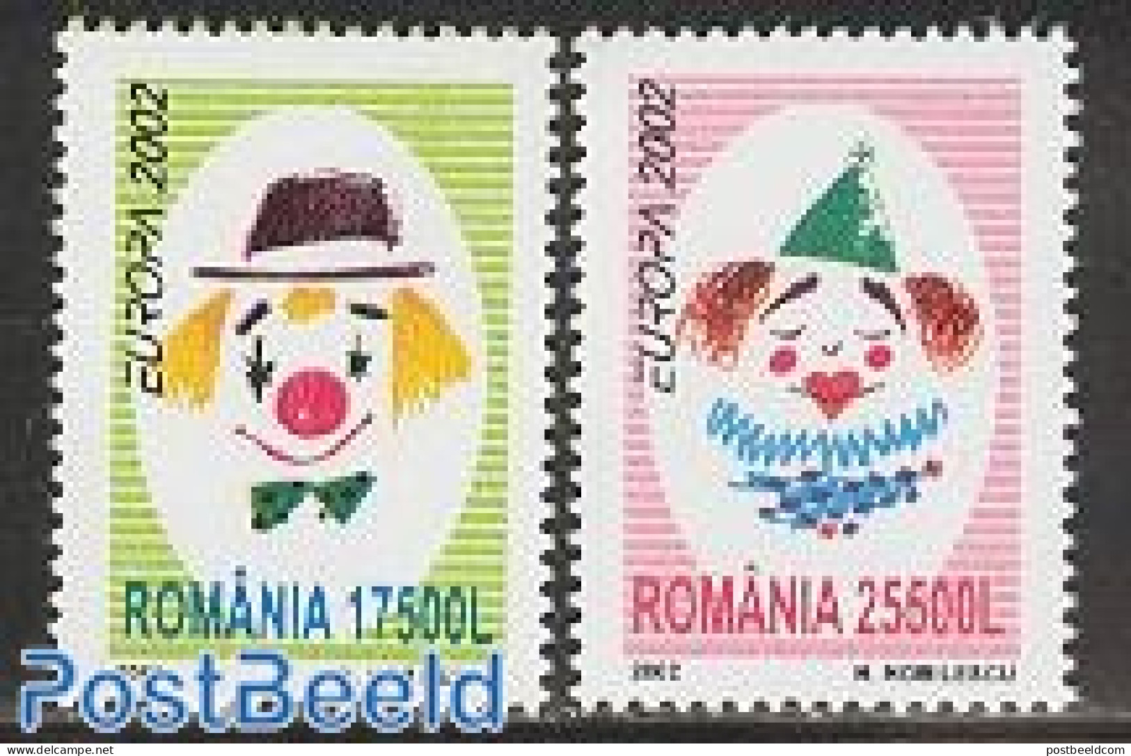 Romania 2002 Europa, Circus 2v, Mint NH, History - Performance Art - Europa (cept) - Circus - Neufs