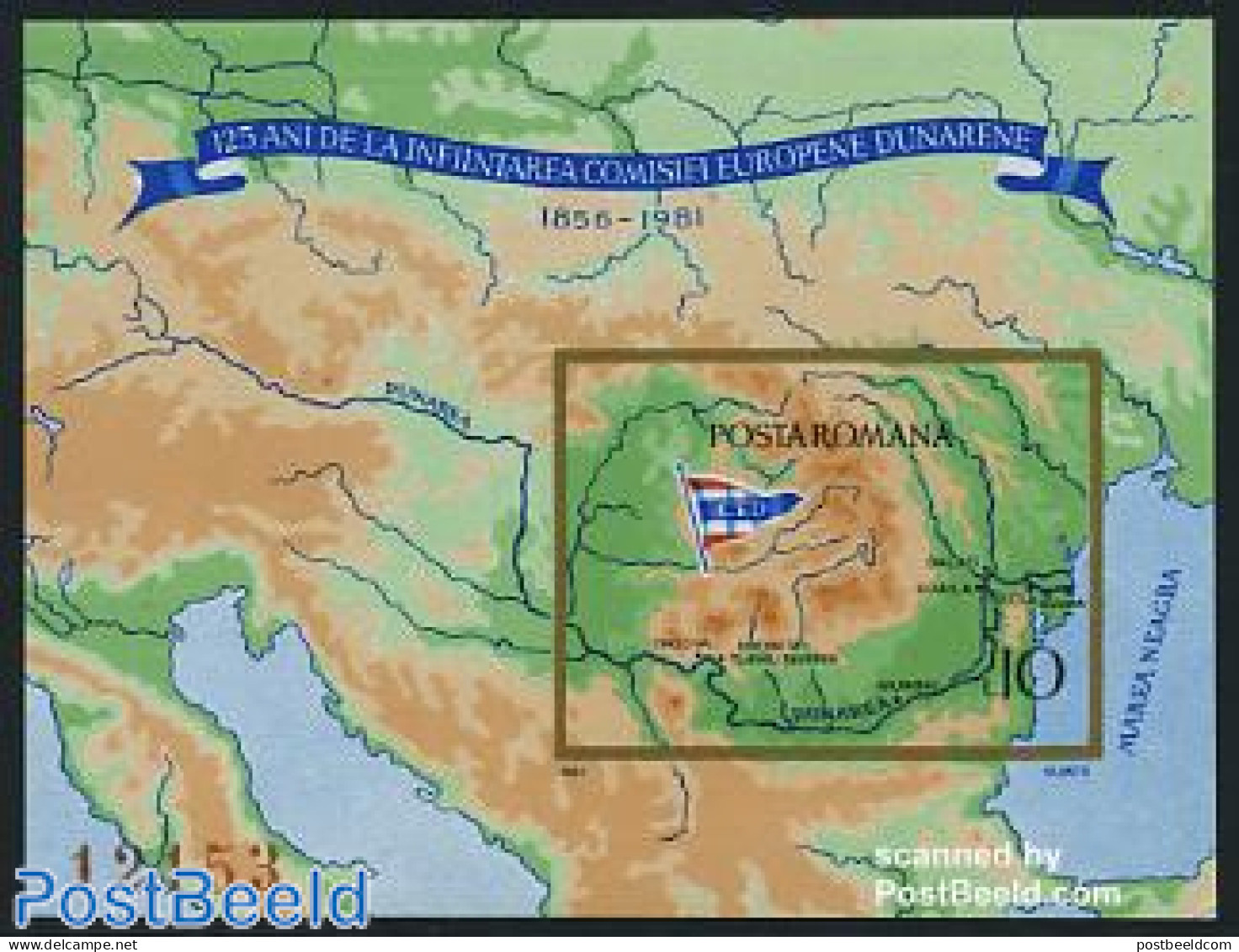 Romania 1981 European Donau Comission S/s (map), Mint NH, History - Various - Europa Hang-on Issues - Maps - Unused Stamps