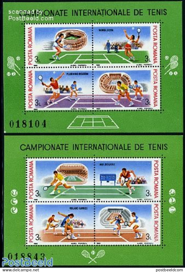Romania 1988 Tennis Grand-Slam Tournament 2 S/s, Mint NH, Sport - Sport (other And Mixed) - Tennis - Nuevos