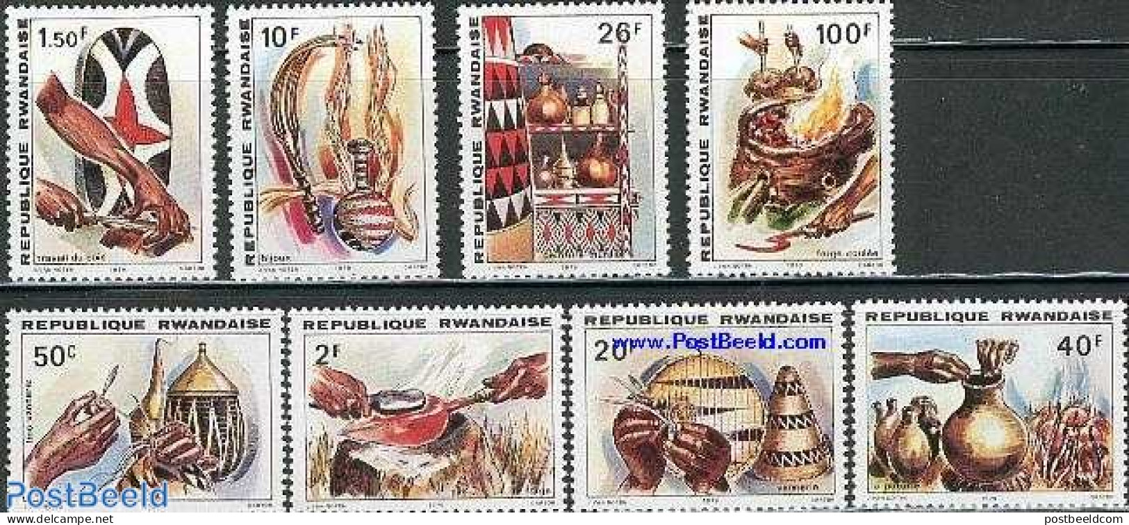 Rwanda 1979 Handicrafts 8v, Mint NH, Art - Handicrafts - Autres & Non Classés