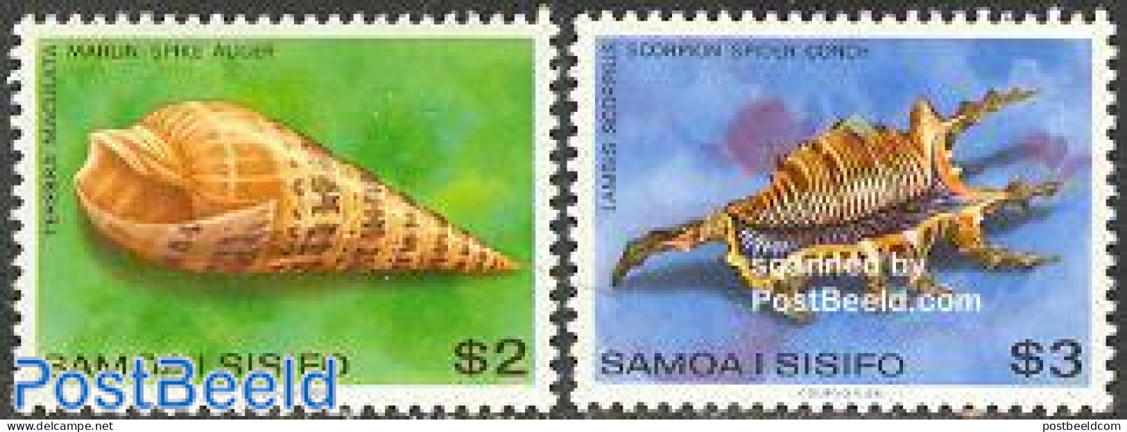 Samoa 1979 Definitives, Shells 2v, Mint NH, Nature - Shells & Crustaceans - Marine Life