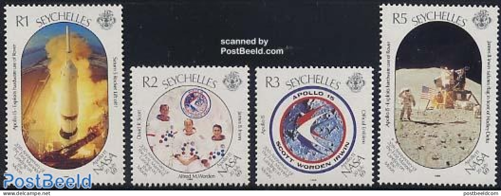 Seychelles 1989 Apollo 15 4v, Mint NH, Transport - Space Exploration - Andere & Zonder Classificatie