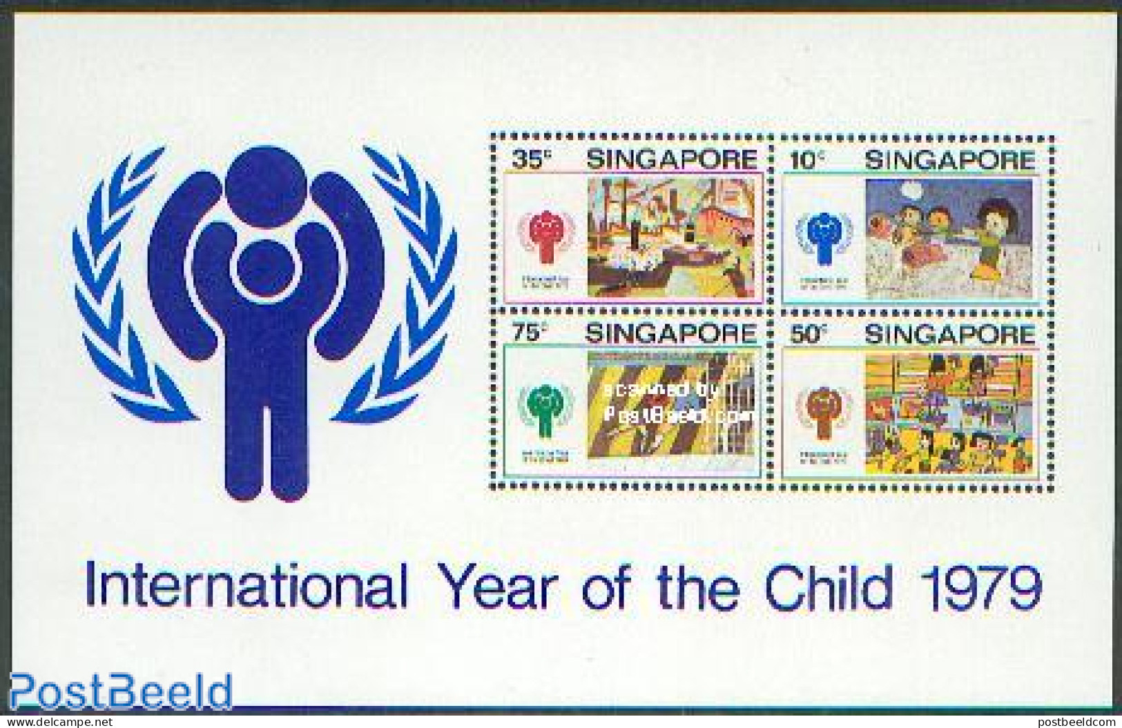 Singapore 1979 International Year Of The Child S/s, Mint NH, Various - Year Of The Child 1979 - Art - Children Drawings - Sonstige & Ohne Zuordnung