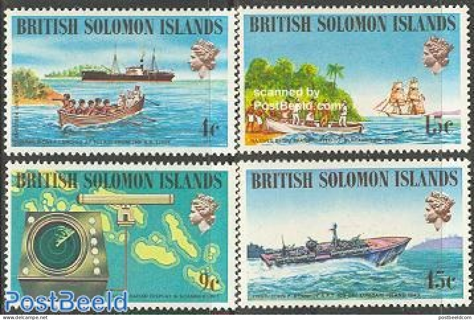 Solomon Islands 1974 Ships & Navigation 4v, Mint NH, Science - Transport - Various - Weights & Measures - Ships And Bo.. - Boten