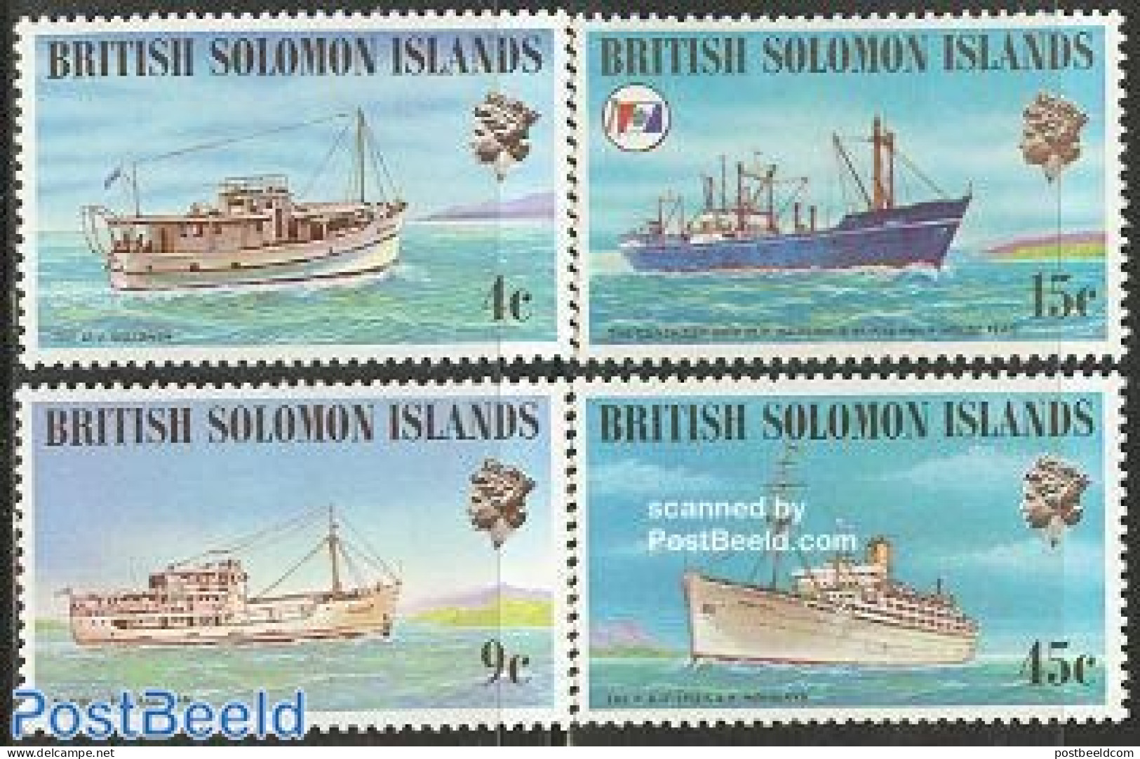 Solomon Islands 1975 Ships 4v, Mint NH, Transport - Ships And Boats - Boten