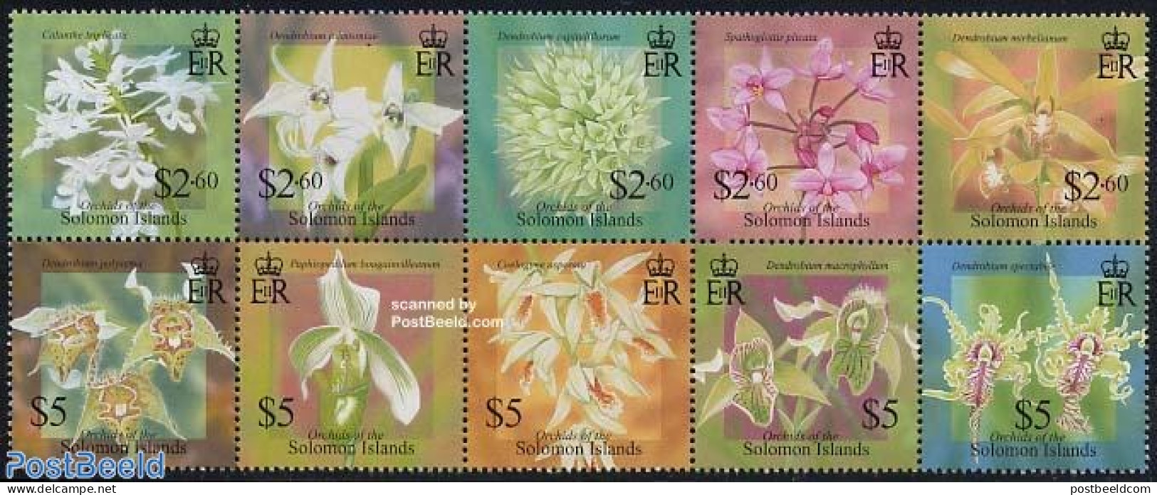 Solomon Islands 2004 Orchids 10v , Mint NH, Nature - Flowers & Plants - Orchids - Salomon (Iles 1978-...)