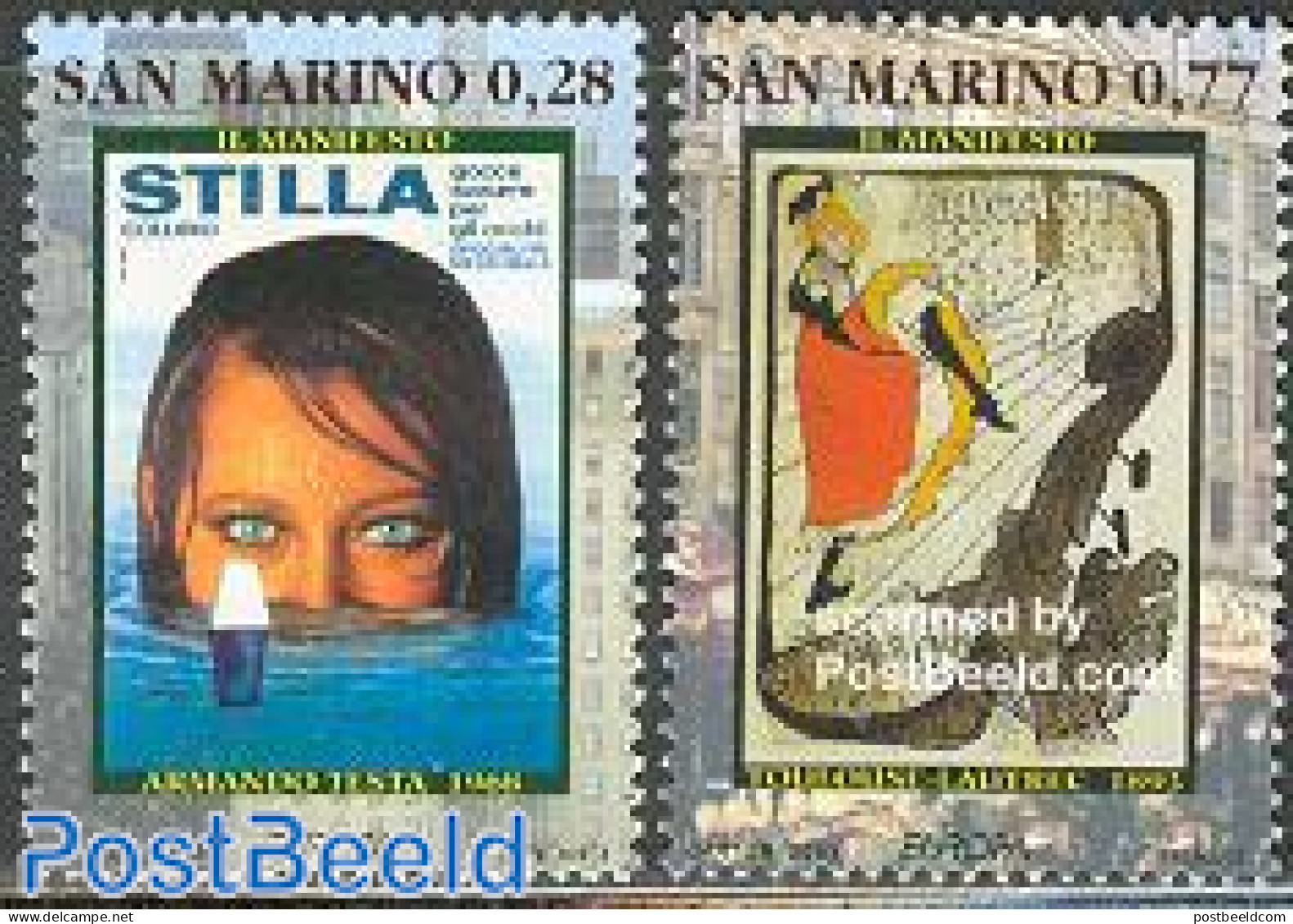 San Marino 2003 Europa, Poster Art 2v, Mint NH, History - Europa (cept) - Art - Henri De Toulouse-Lautrec - Modern Art.. - Neufs
