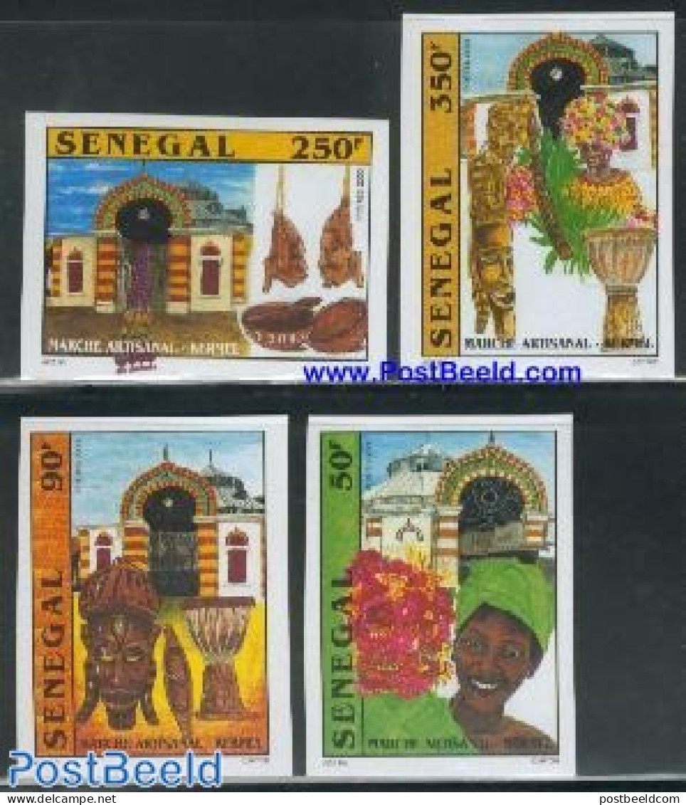Senegal 2001 Handicrafts Fair 4v Imperforated, Mint NH, Nature - Various - Flowers & Plants - Folklore - Art - Handicr.. - Sénégal (1960-...)