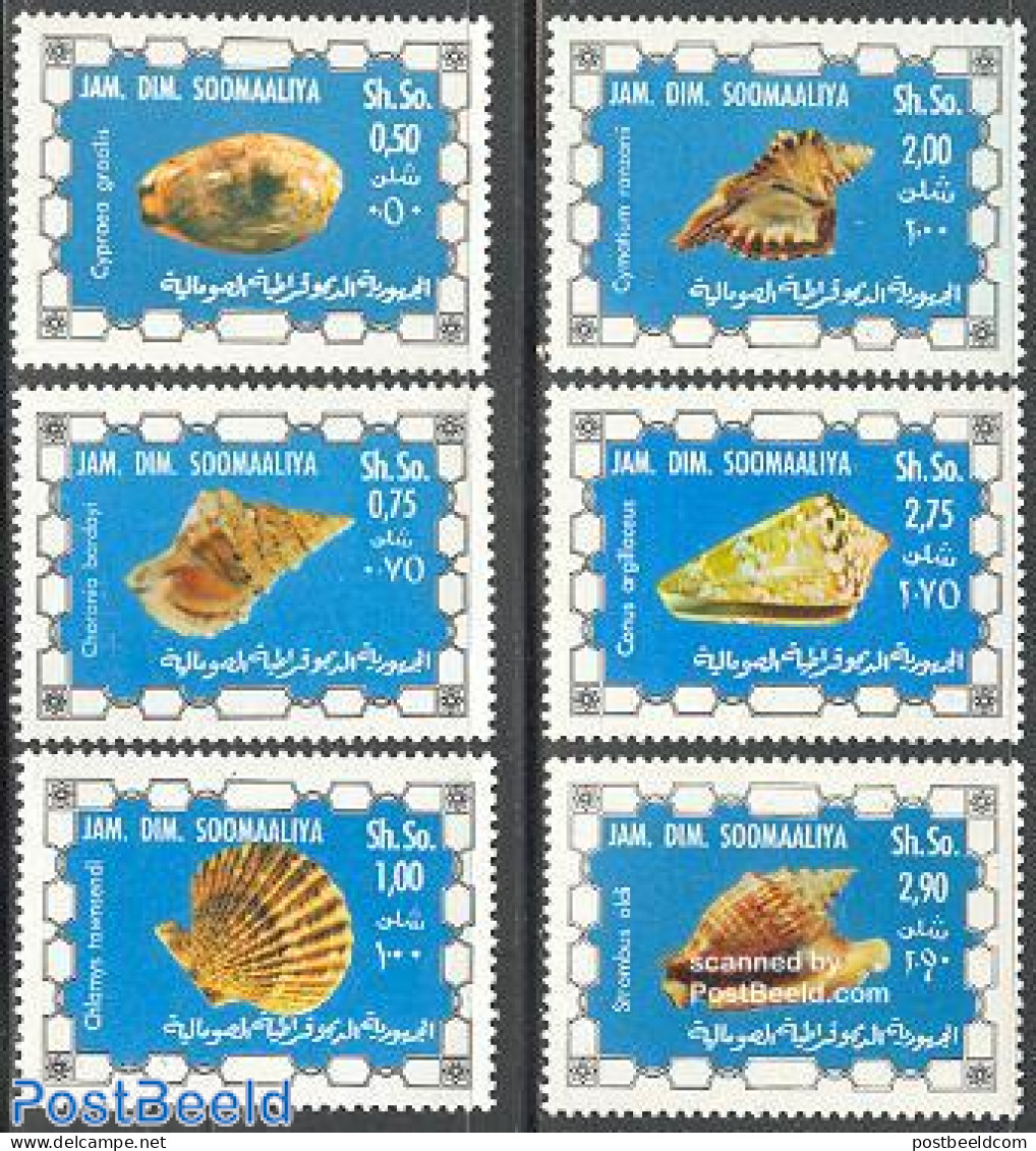 Somalia 1976 Shells 6v, Mint NH, Nature - Shells & Crustaceans - Vie Marine