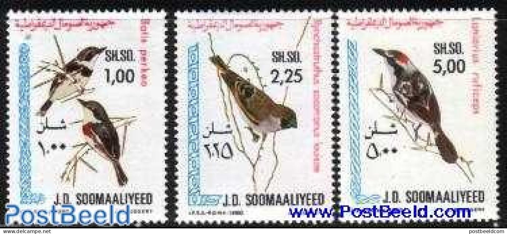 Somalia 1980 Birds 3v, Mint NH, Nature - Birds - Somalie (1960-...)