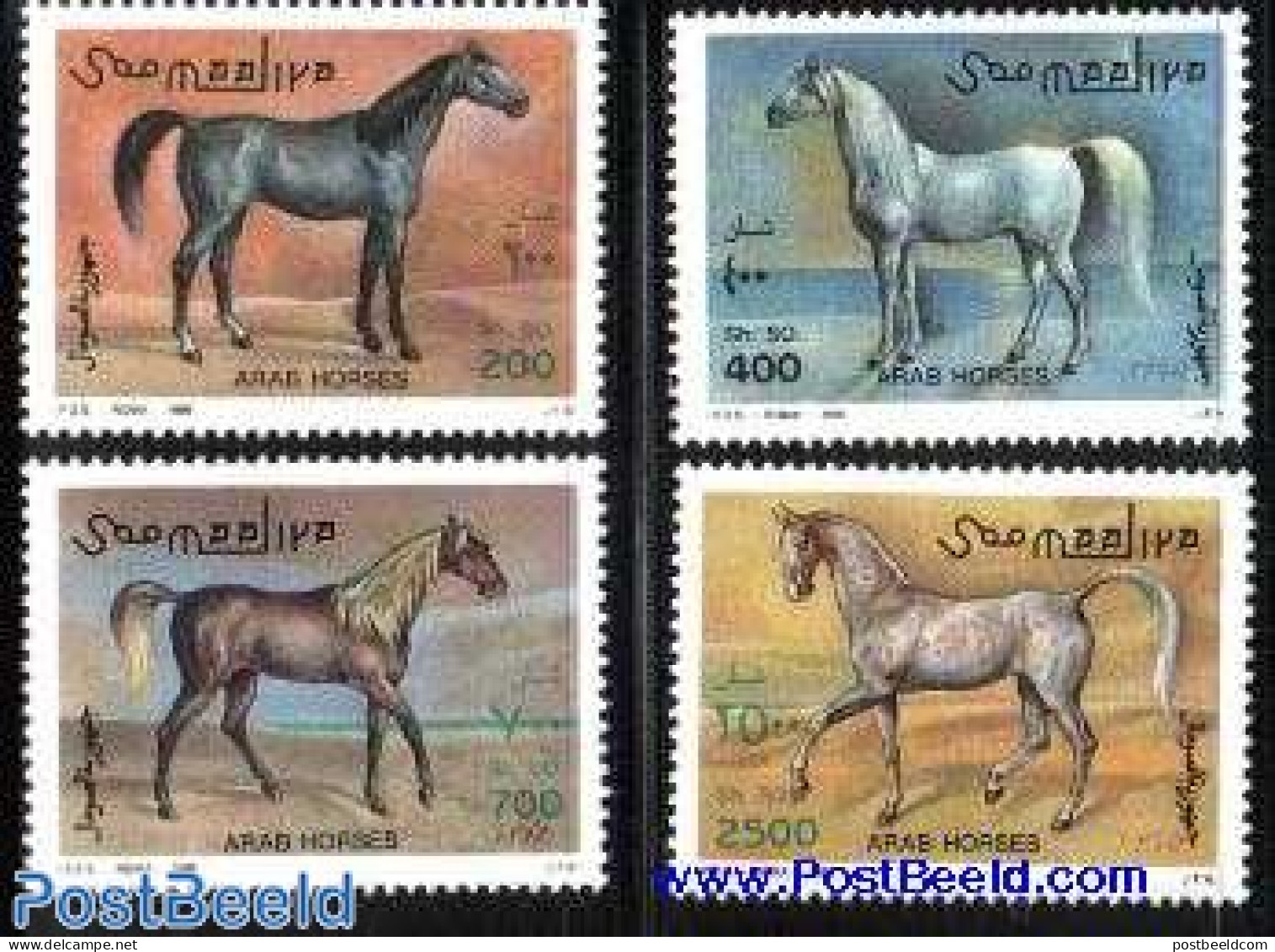 Somalia 1996 Horses 4v, Mint NH, Nature - Horses - Somalië (1960-...)