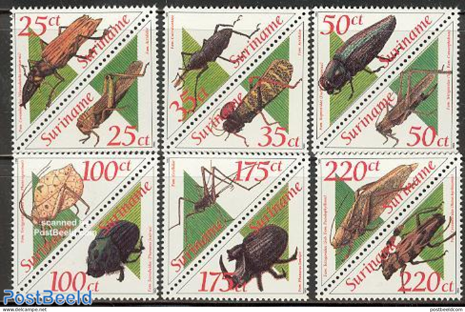Suriname, Republic 1993 Insects 6x2v, Mint NH, Nature - Insects - Surinam