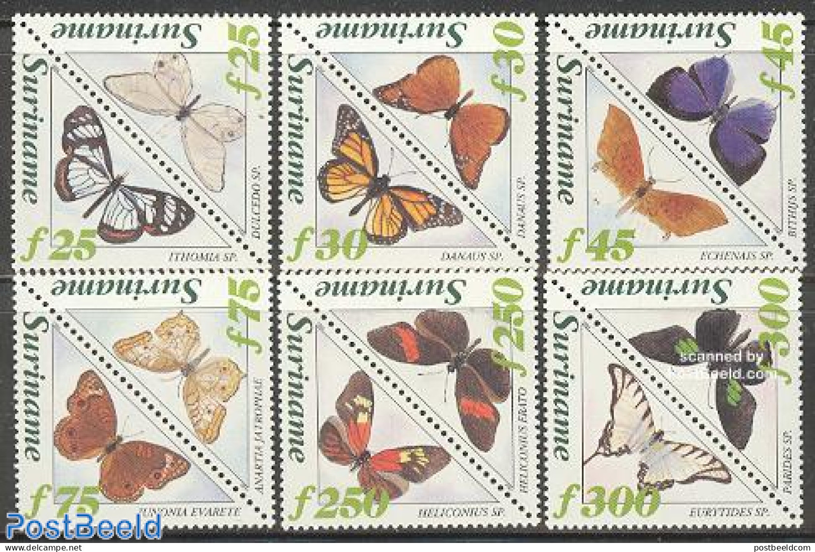 Suriname, Republic 1994 Butterflies 6x2v, Mint NH, Nature - Butterflies - Suriname