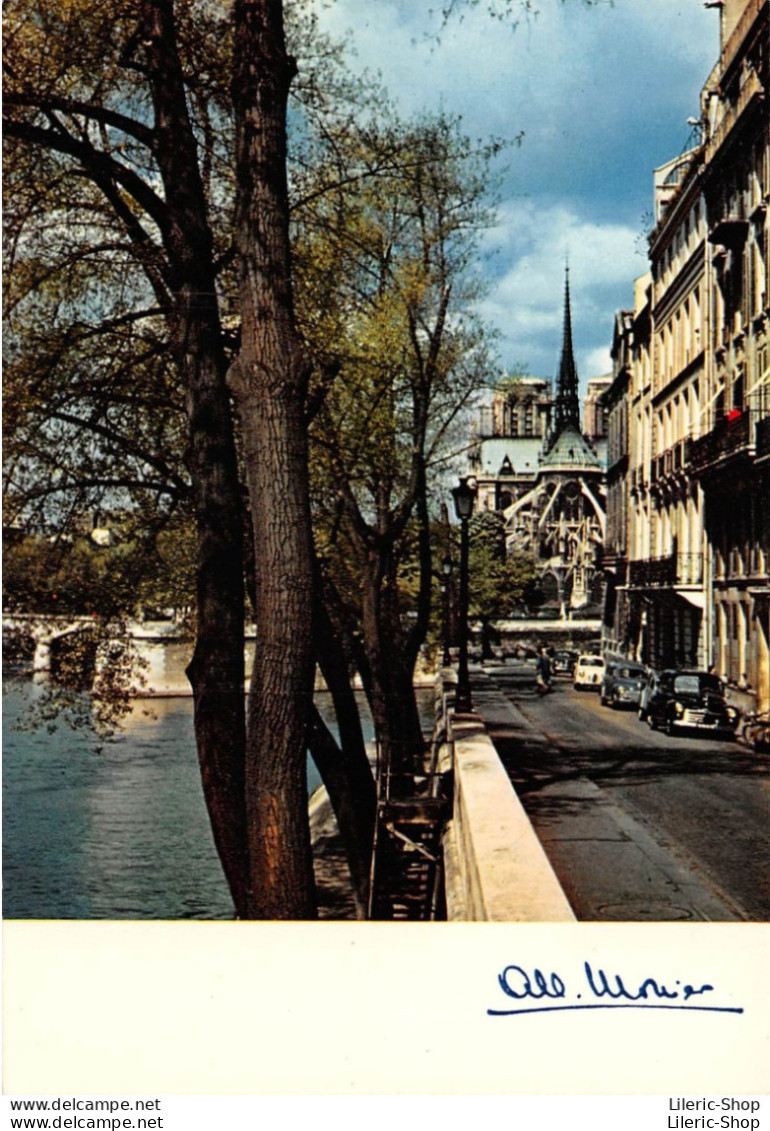 ALBERT MONIER : A PARIS, LE QUAI D'ORLEANS ET NOTRE DAME # Automobiles # - Monier