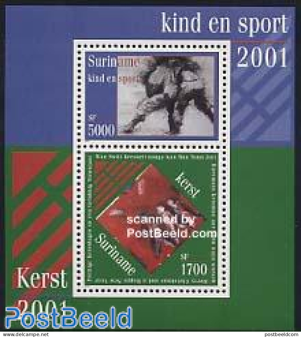 Suriname, Republic 2001 Christmas S/s, Mint NH, Religion - Sport - Christmas - Judo - Noël