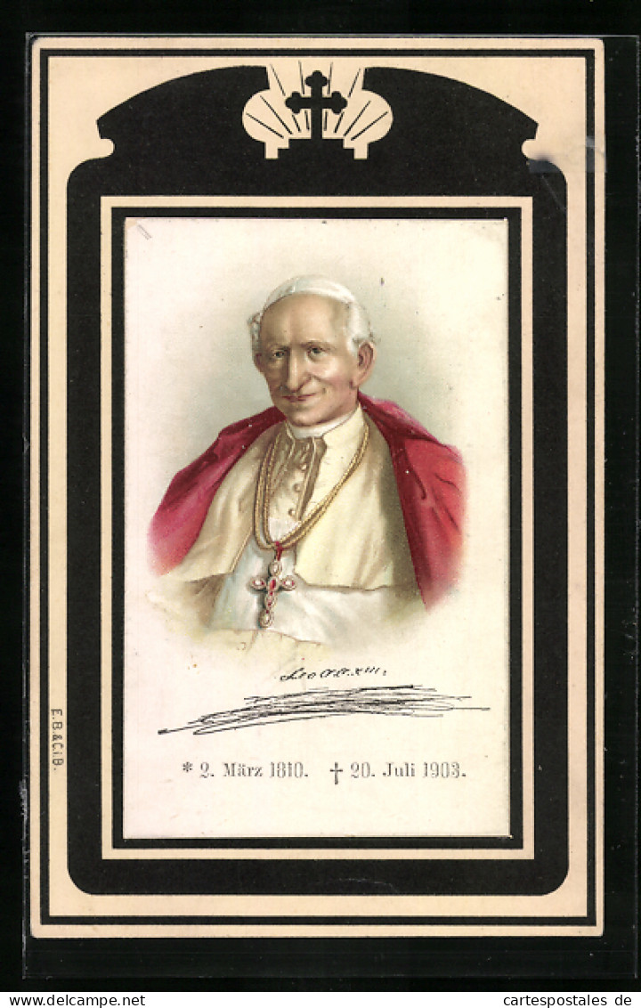 AK Portrait Von Papst Leo XIII., 1810-1903  - Päpste