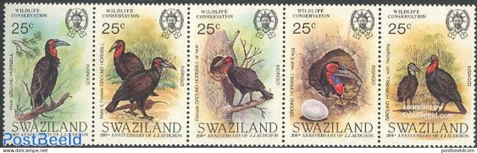 Eswatini/Swaziland 1985 Audubon 5v [::::], Mint NH, Nature - Birds - Swaziland (1968-...)