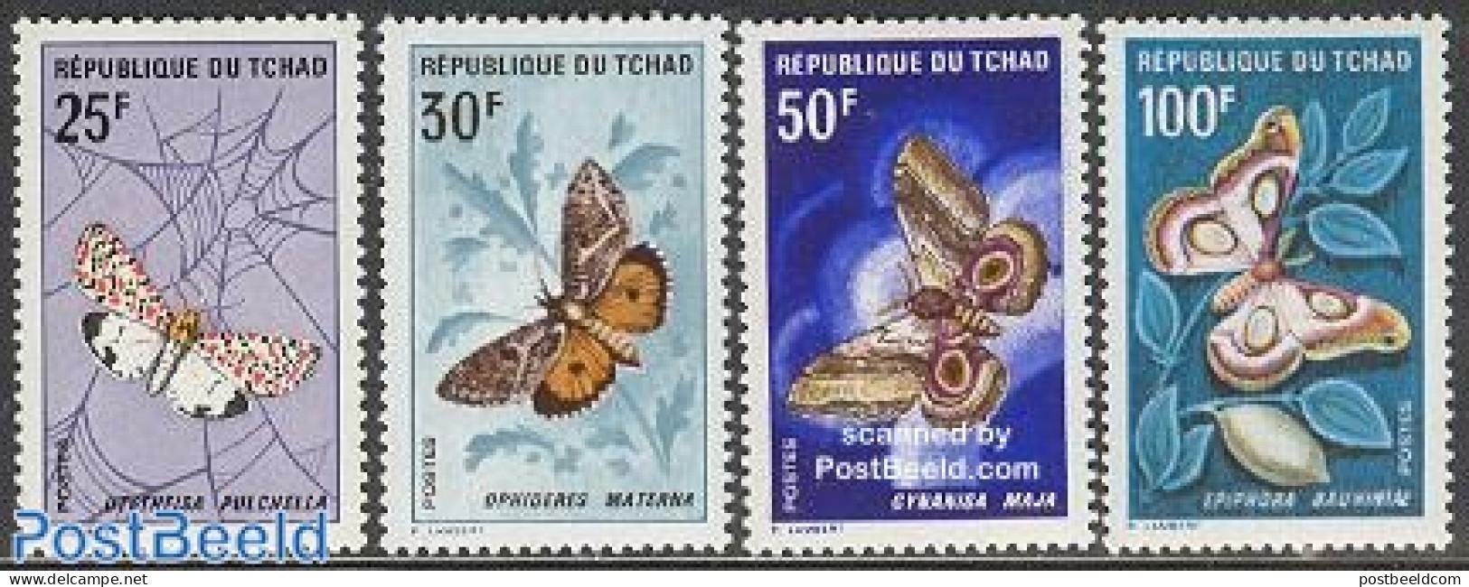 Chad 1968 Butterflies 4v, Mint NH, Nature - Butterflies - Otros & Sin Clasificación