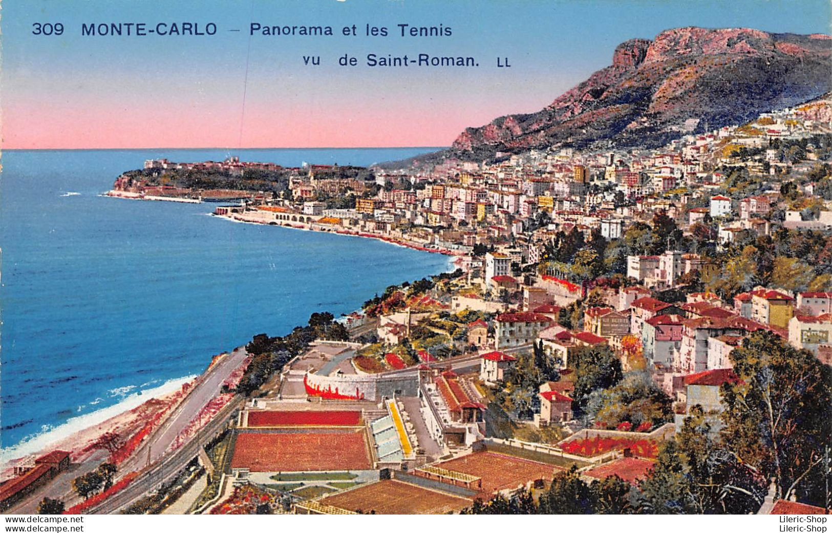 MONTE-CARLO Panorama Et Les Tennis Vu De Saint-Roman. LL" - Casino