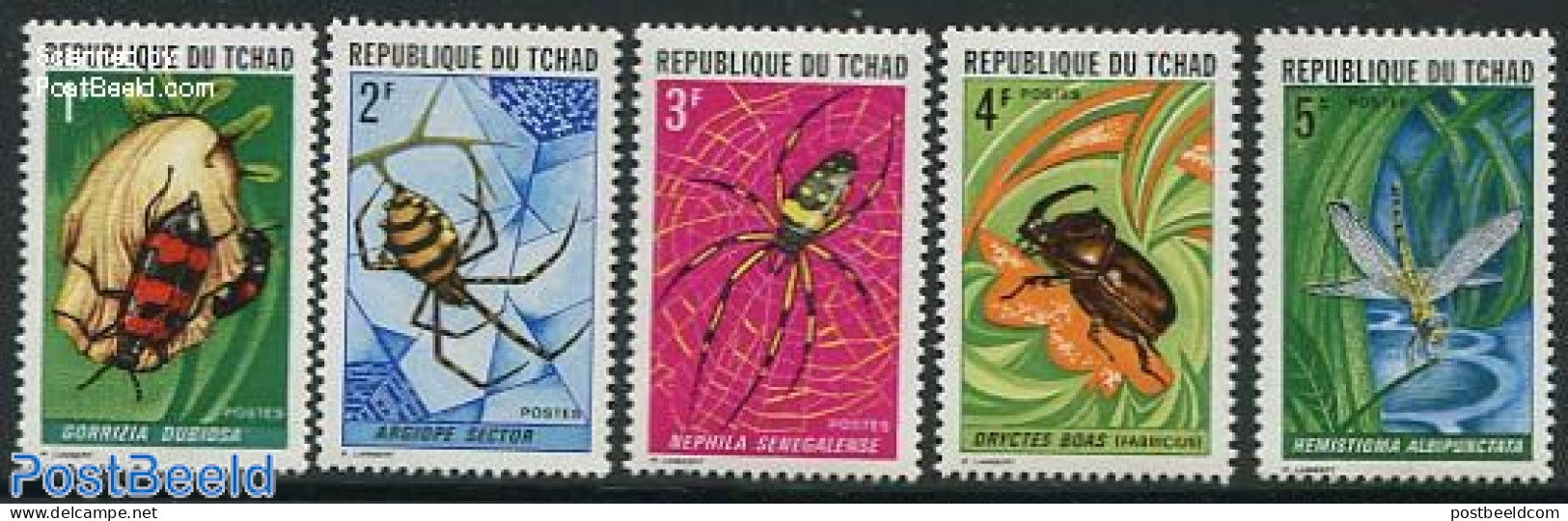 Chad 1972 Insects 5v, Mint NH, Nature - Insects - Otros & Sin Clasificación