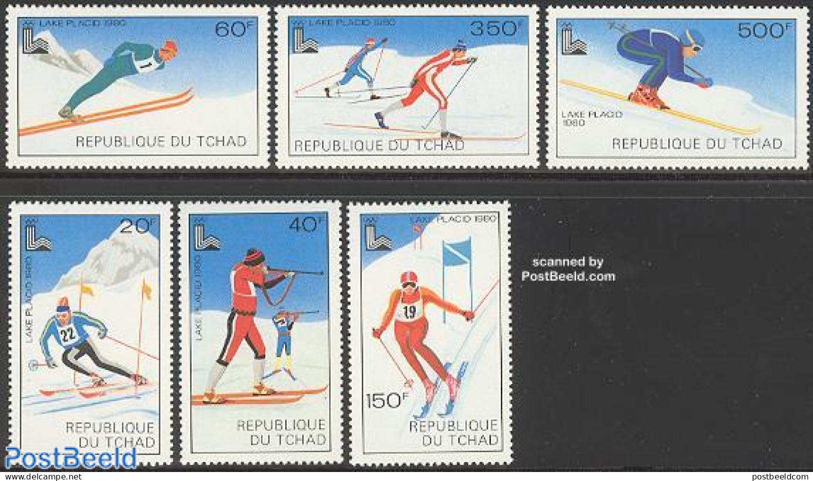 Chad 1979 Olympic Winter Games Lake Placid 6v, Mint NH, Sport - Olympic Winter Games - Skiing - Autres & Non Classés