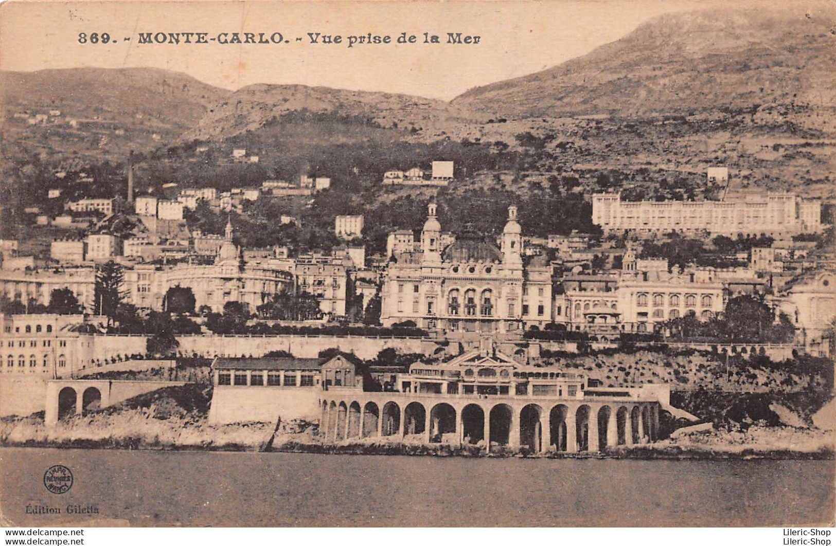 MONTE-CARLO. Vue Prise De La Mer H M REUNIES Edition Giletta - Monte-Carlo