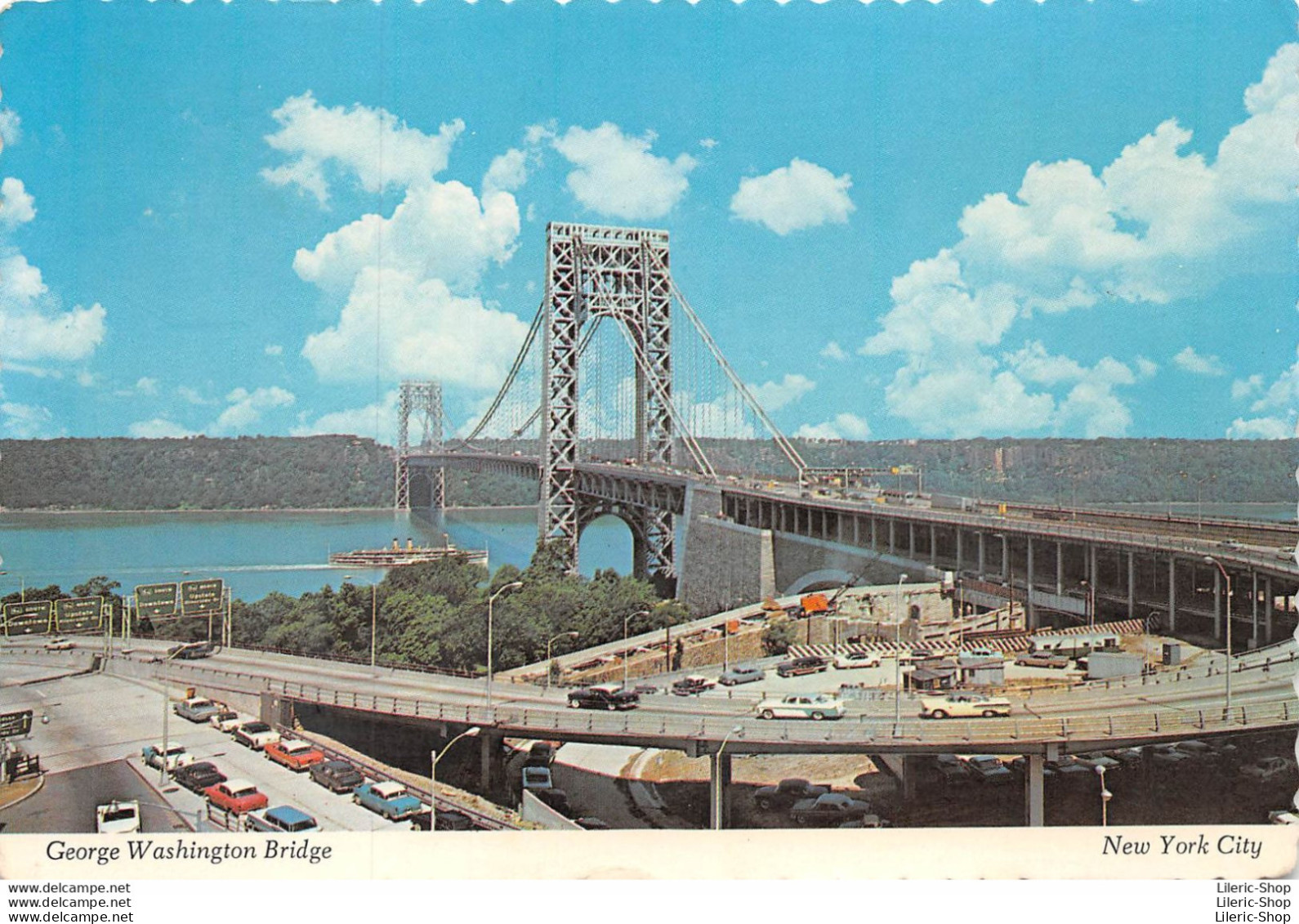 80's George Washington Bridge Between Fort Lee And New York City / Cars - The Busiest Bridge In The World - Brücken Und Tunnel