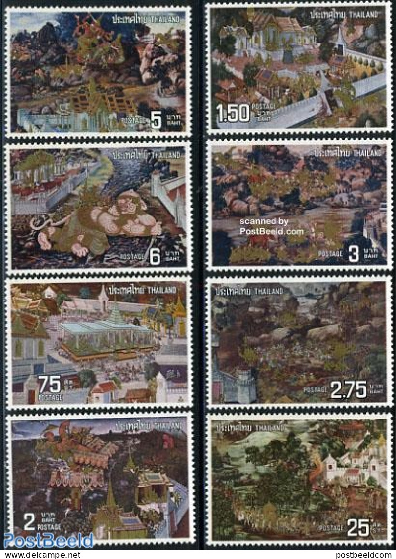 Thailand 1973 Paintings 8v, Mint NH, Art - Paintings - Thailand