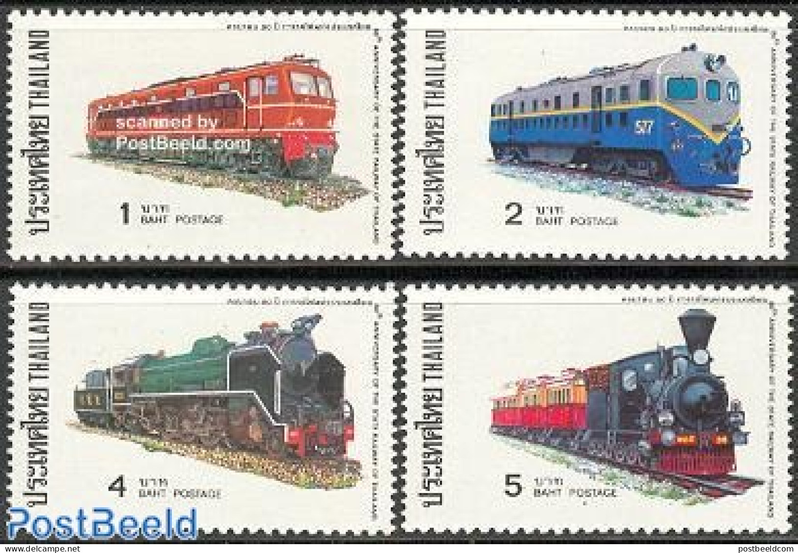 Thailand 1977 Railways 4v, Mint NH, Transport - Railways - Trains