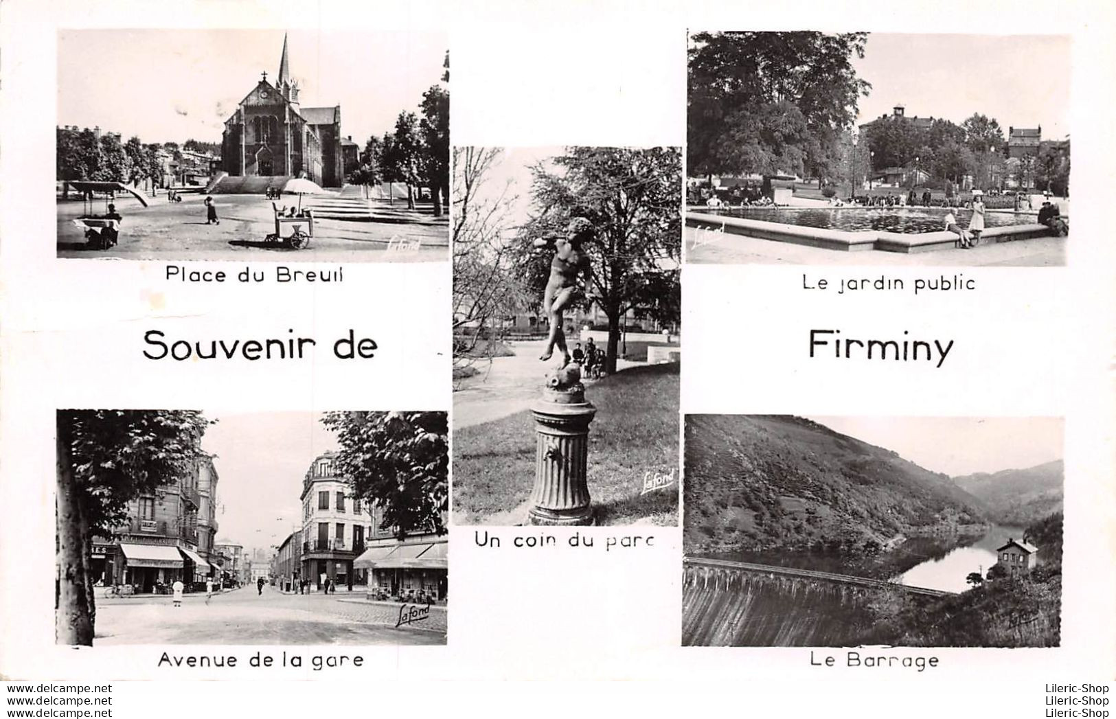 Souvenir De Firminy (42) Le Jardin Public Un Coin Du Parc Avenue De La Gare Le Barrage - Firminy