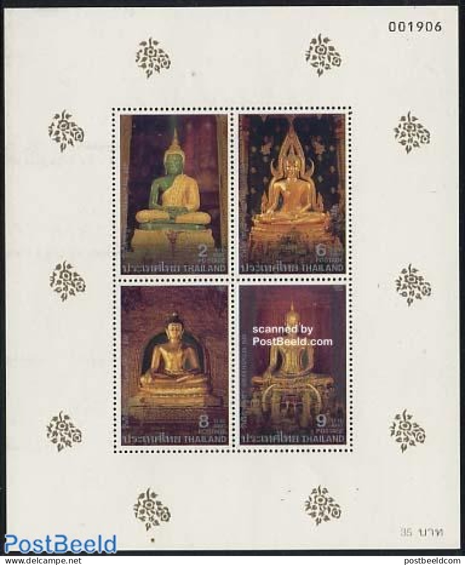Thailand 1995 Buddha Statues S/s, Mint NH, Religion - Religion - Art - Sculpture - Sculpture