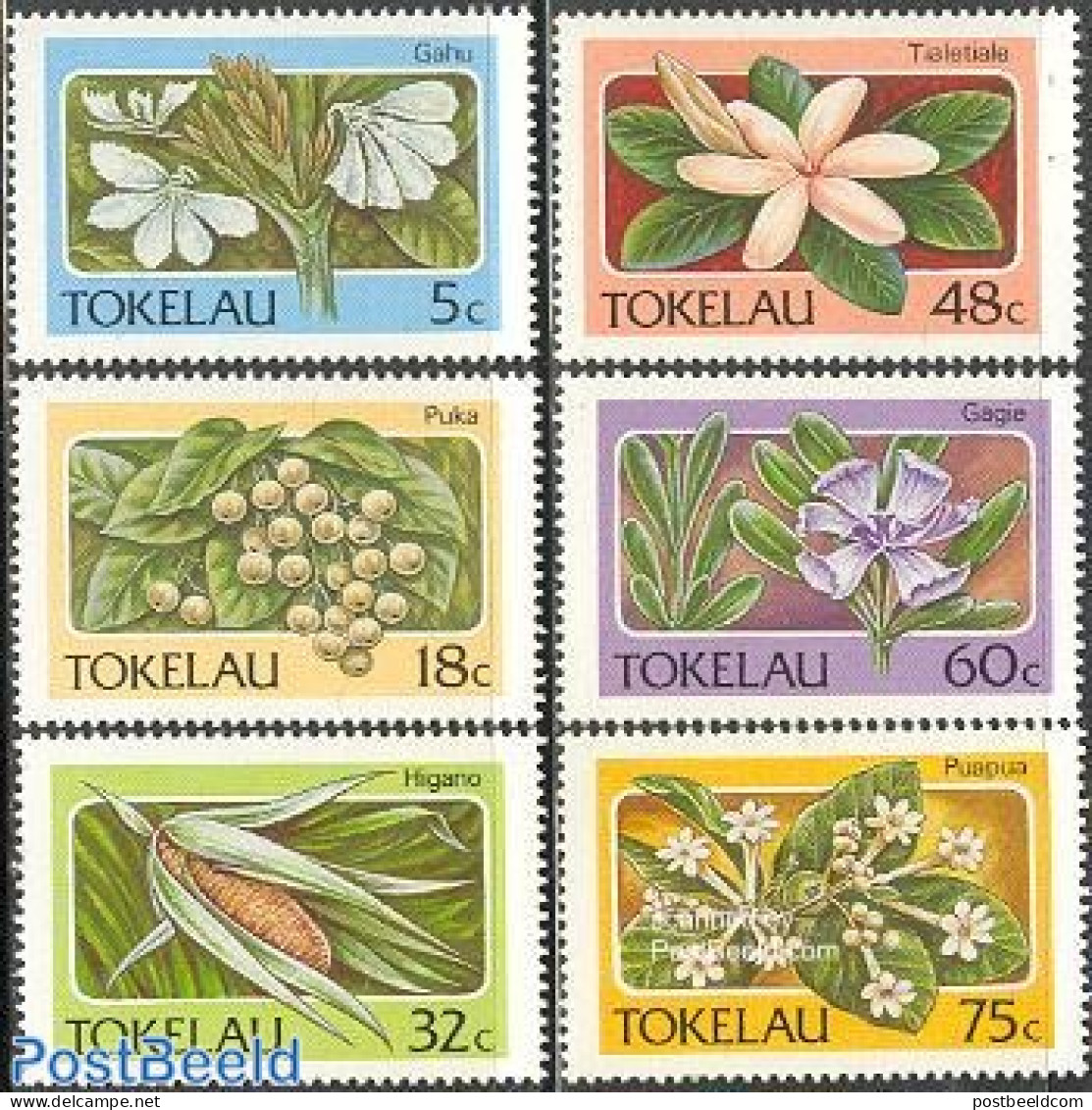 Tokelau Islands 1987 Flowers 6v, Mint NH, Nature - Flowers & Plants - Tokelau