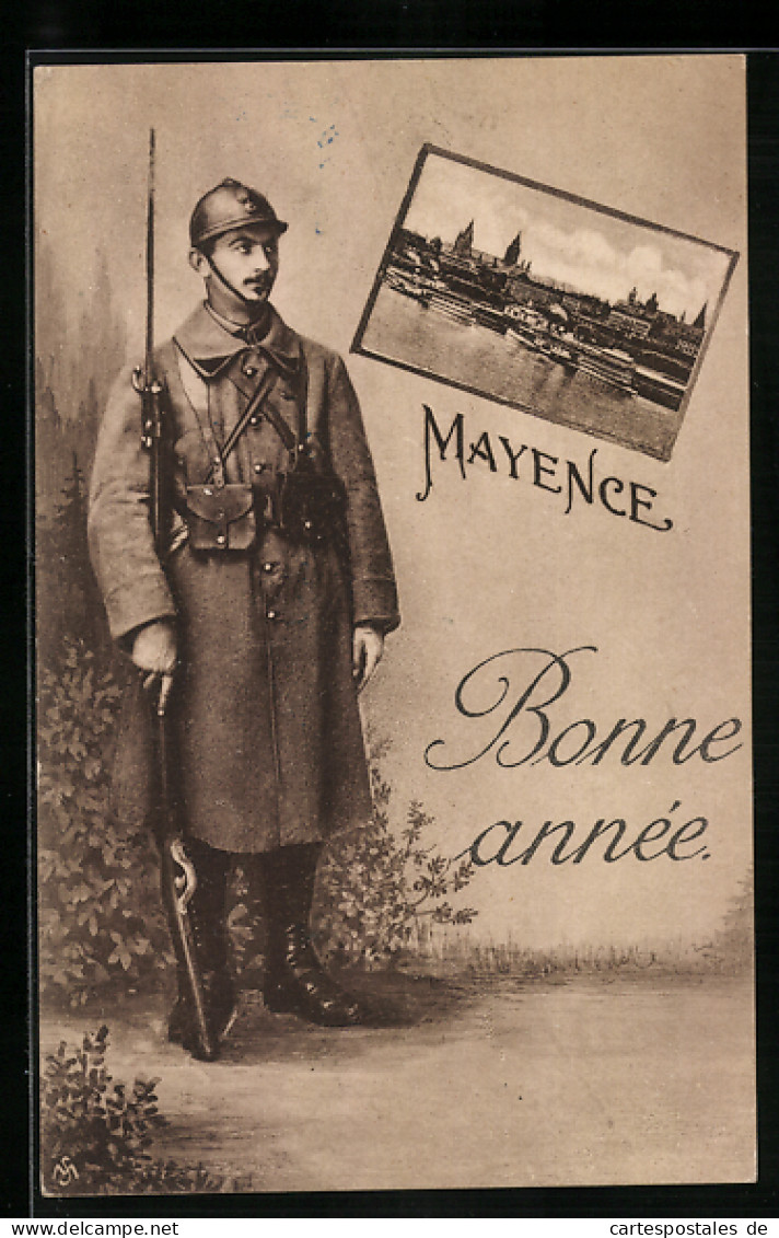 CPA Mayence, Soldat Der Infanterie, Vue Générale  - Autres & Non Classés