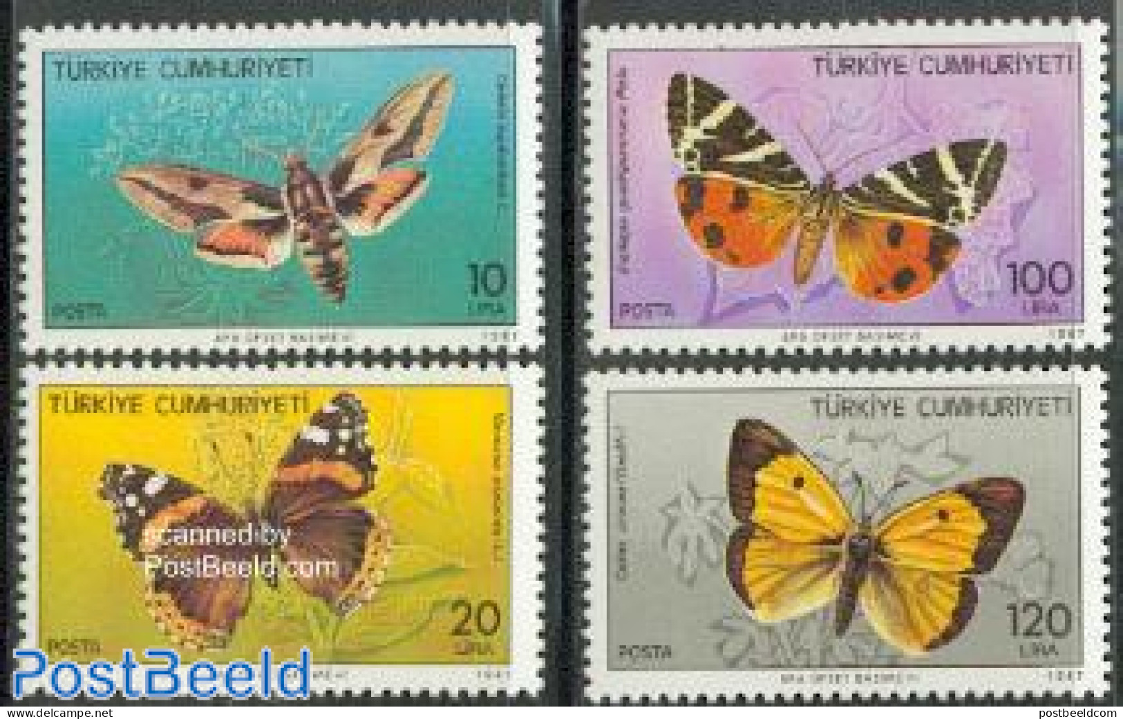 Türkiye 1987 Butterflies 4v, Mint NH, Nature - Butterflies - Autres & Non Classés