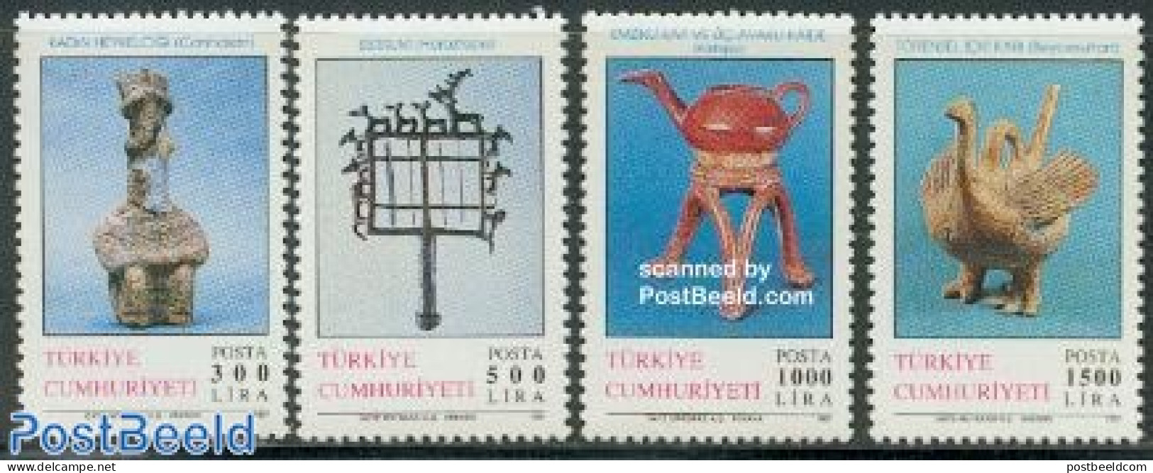 Türkiye 1991 Art Treasures 4v, Mint NH, Art - Art & Antique Objects - Ceramics - Autres & Non Classés