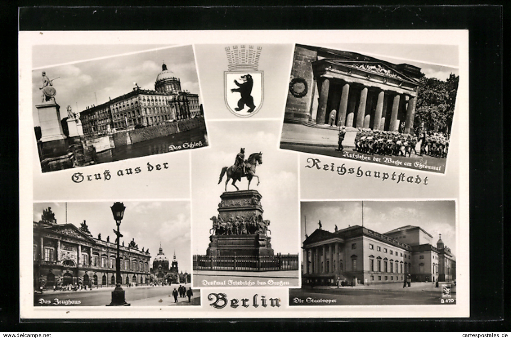 AK Berlin, Schloss, Wache Am Ehrenmal, Zeughaus, Staatsoper, Denkmal Friedrich Des Grossen  - Mitte