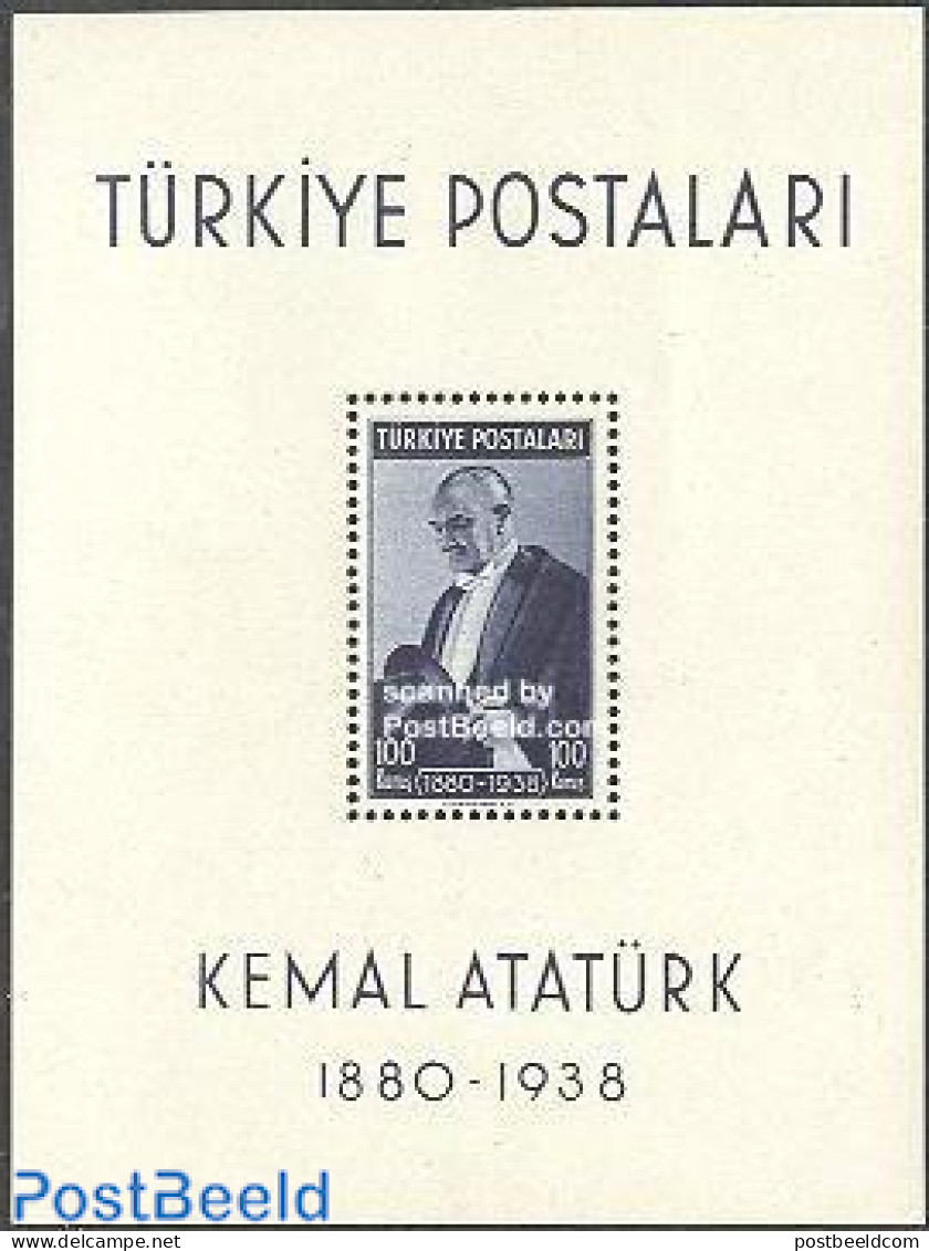 Türkiye 1939 Death Of Ataturk S/s, Mint NH, History - Politicians - Sonstige & Ohne Zuordnung