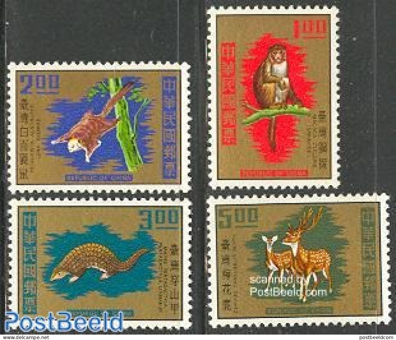 Taiwan 1971 Animals 4v, Mint NH, Nature - Animals (others & Mixed) - Deer - Monkeys - Andere & Zonder Classificatie