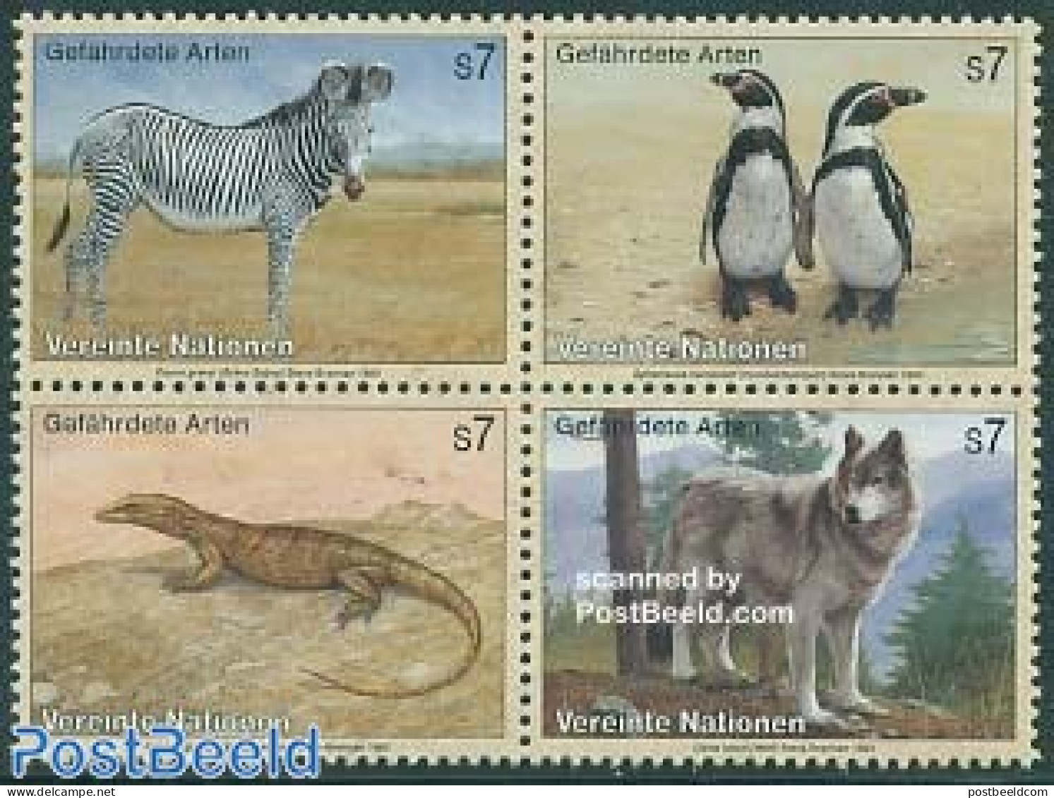 United Nations, Vienna 1993 Endangered Animals 4v [+], Mint NH, Nature - Animals (others & Mixed) - Birds - Penguins -.. - Andere & Zonder Classificatie