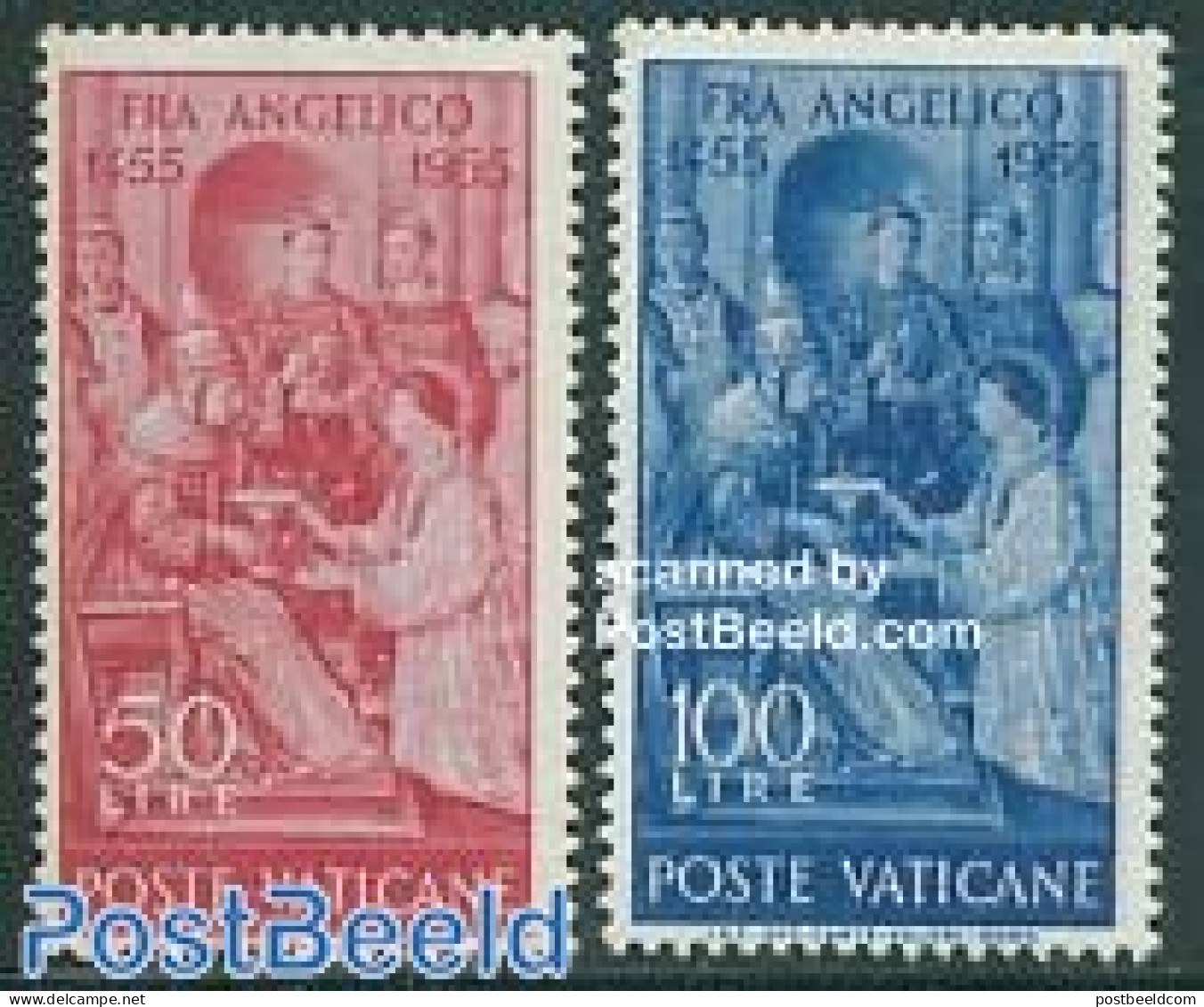 Vatican 1955 Fra Angelico 2v, Mint NH, Religion - Religion - Unused Stamps