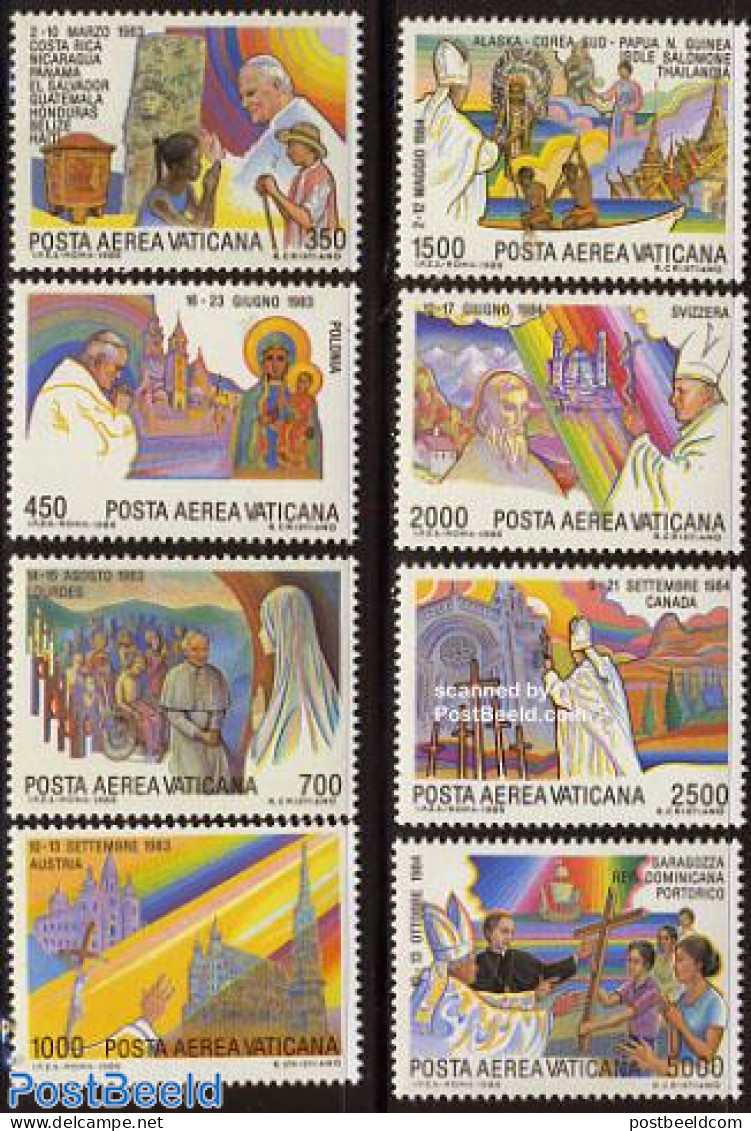 Vatican 1986 Pope World Travels 8v, Mint NH, Religion - Religion - Neufs
