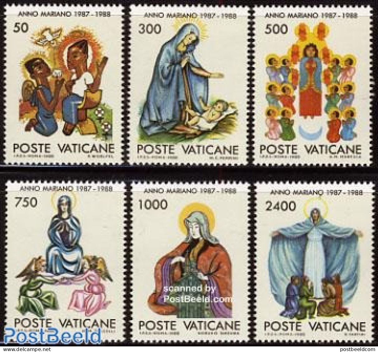 Vatican 1988 Maria Year 6v, Mint NH, Religion - Religion - Neufs