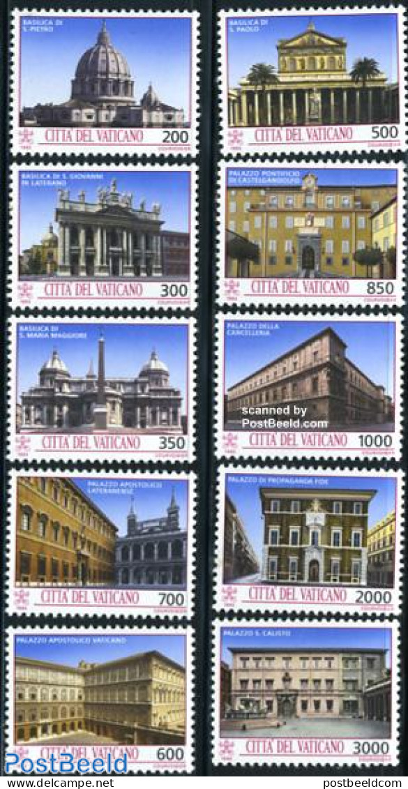 Vatican 1993 Architecture 10v, Mint NH, Art - Architecture - Neufs