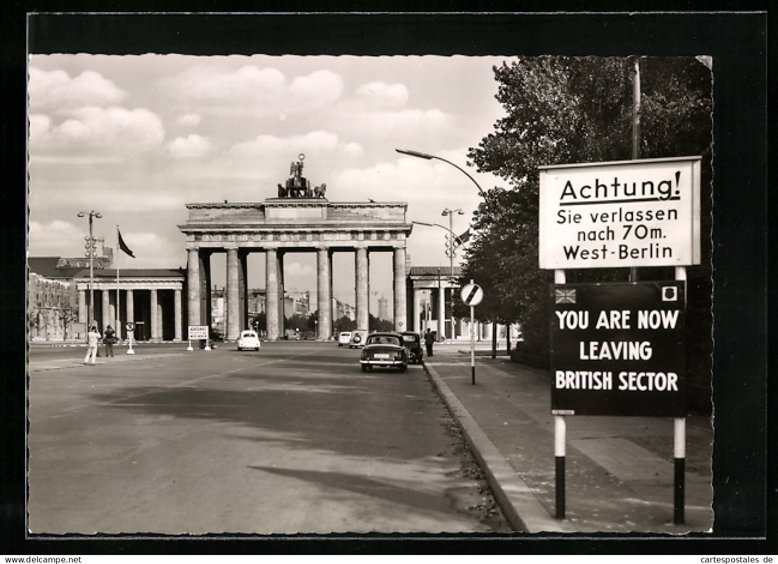 AK Berlin, Brandenburger Tor, Grenze  - Douane