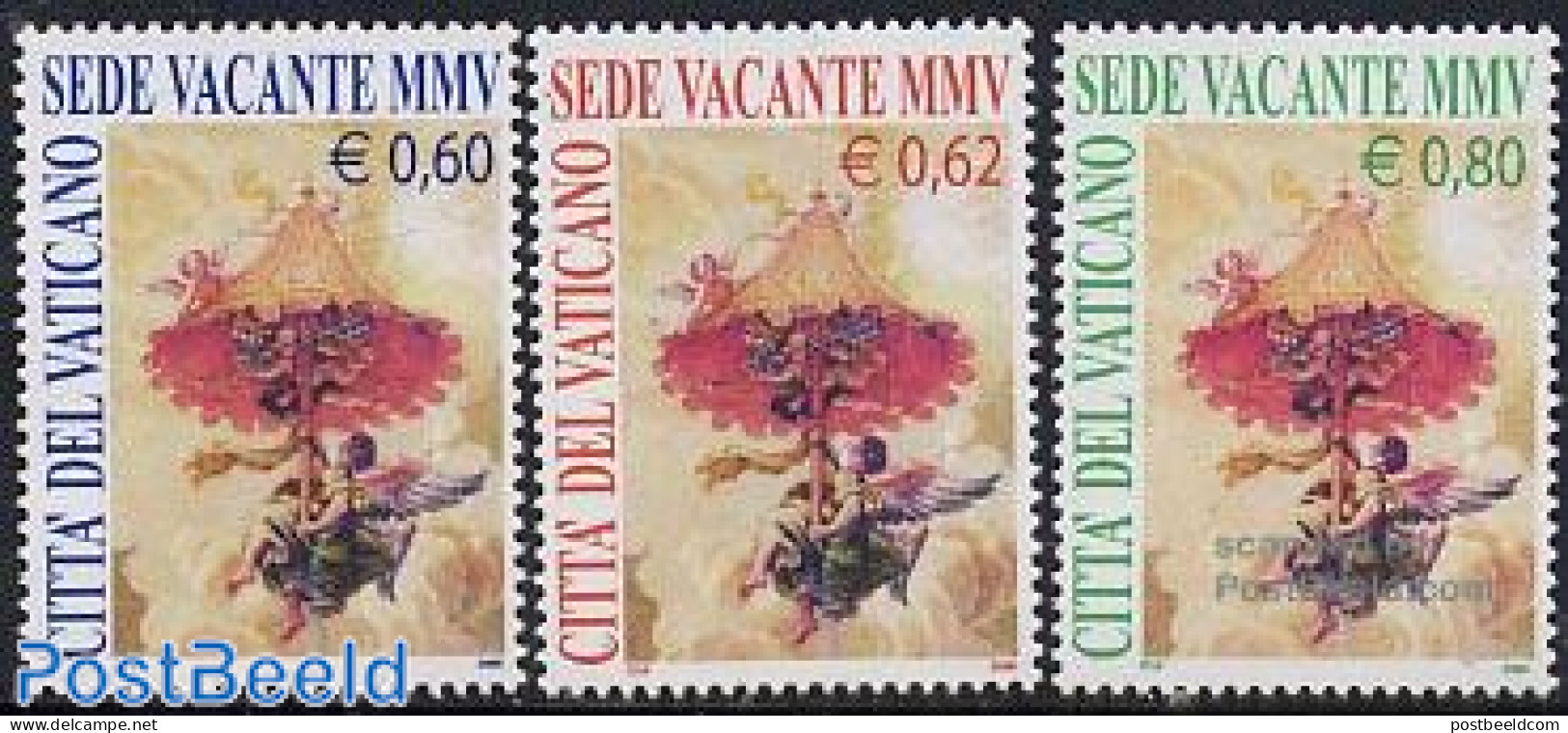 Vatican 2005 Sede Vacante 3v, Mint NH - Ongebruikt
