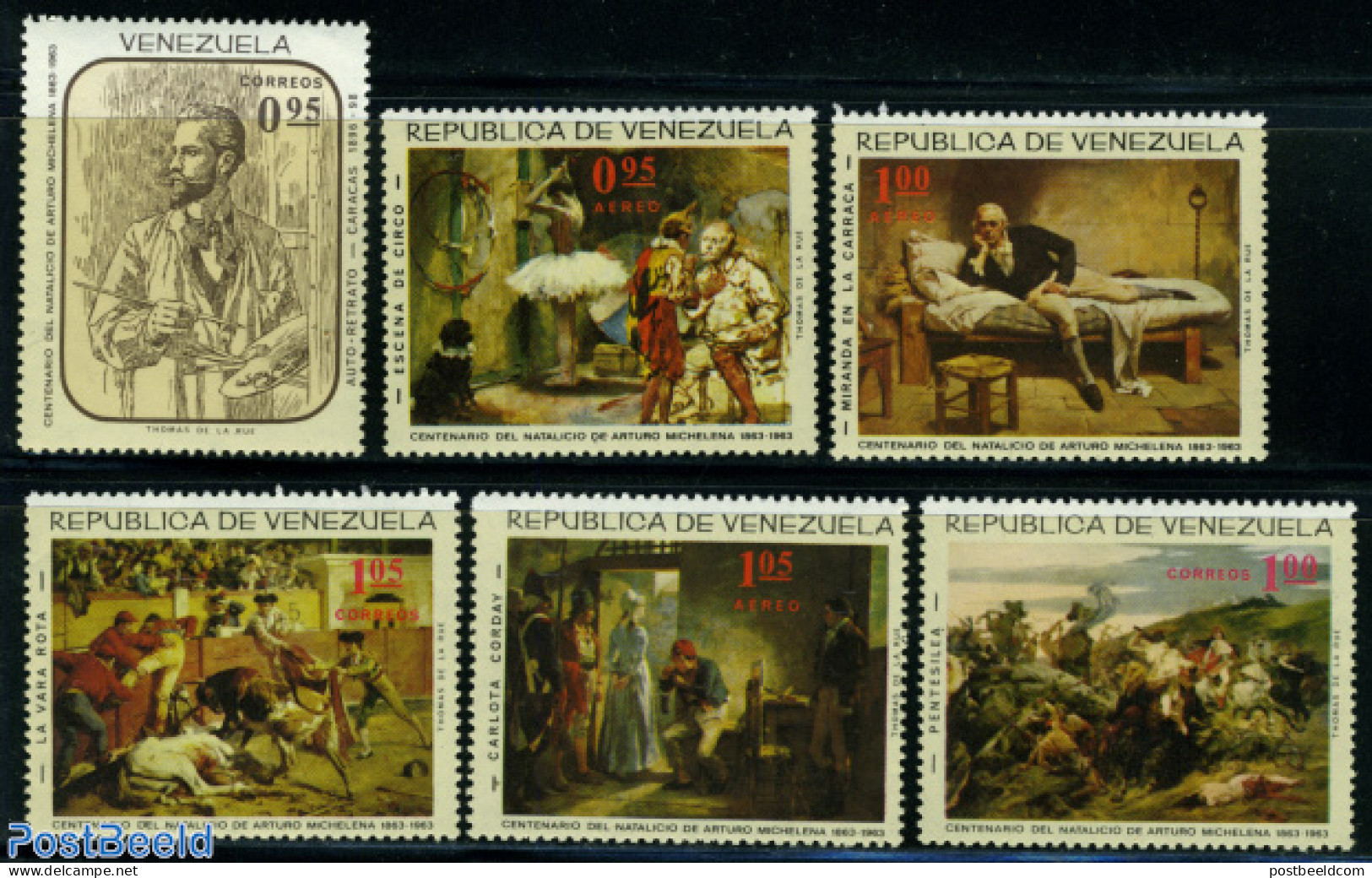 Venezuela 1966 A. Michelena 6v, Mint NH, Performance Art - Dance & Ballet - Art - Modern Art (1850-present) - Paintings - Danza